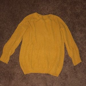 Mustard knit oversized sweater